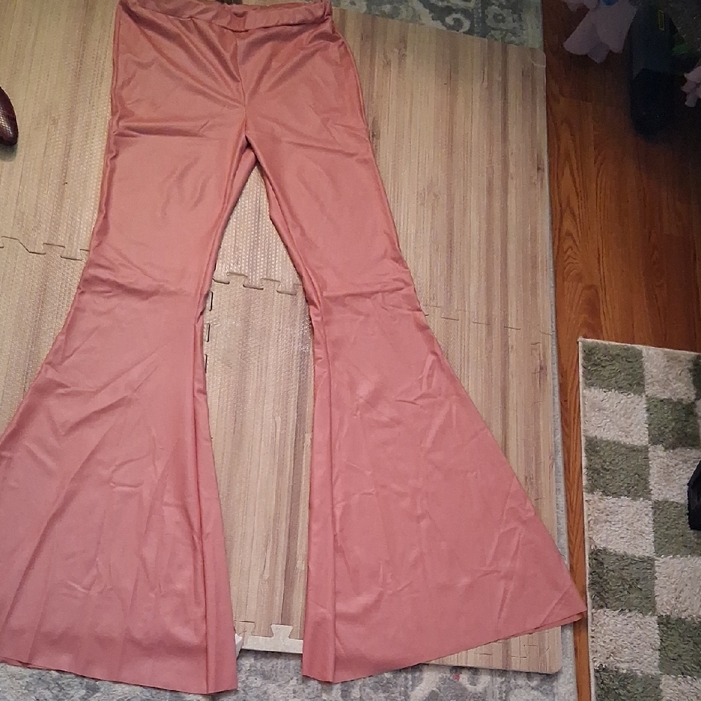High-Rise Flare Pants in Dusty Rose